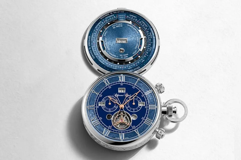 Audemars Piguet Unveils the Astounding 150 Heritage Pocket Watch Ref. 75150PT.OO.01 universal calendar