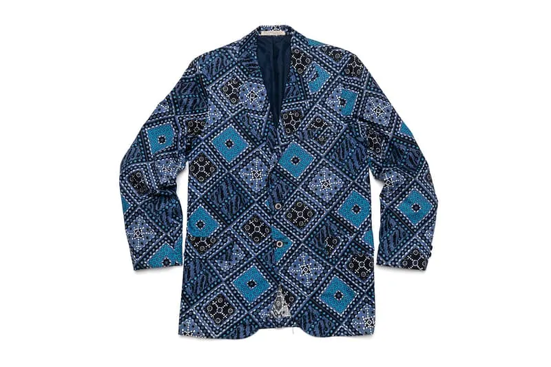 Veste à motif géométrique bleu et noir