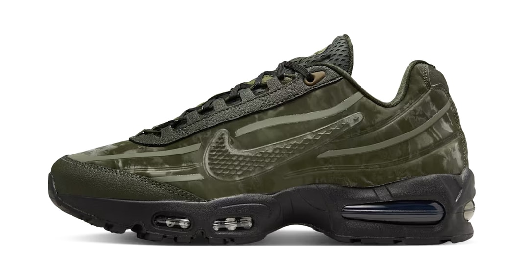 Basket Nike Air Max en vert camouflage avec semelle noire