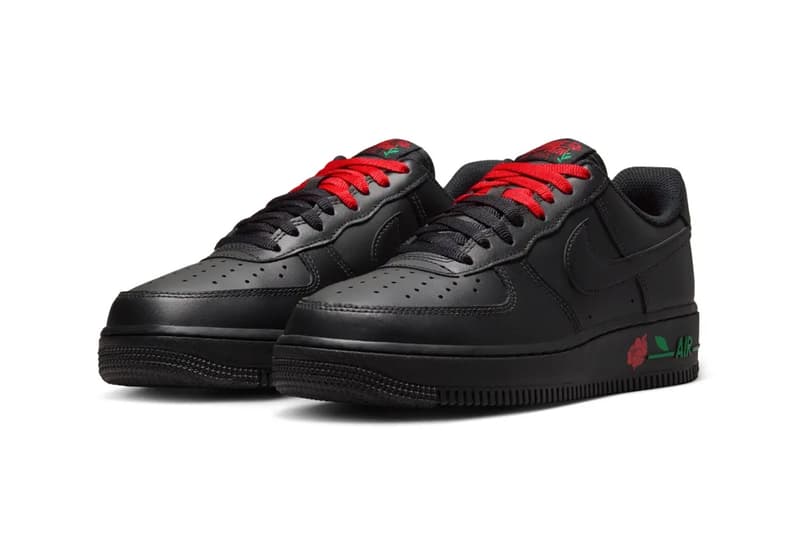 Nike Air Force 1 Low SE 'Rose Black' Release Info Black/Sport Red-Pine Green-Black