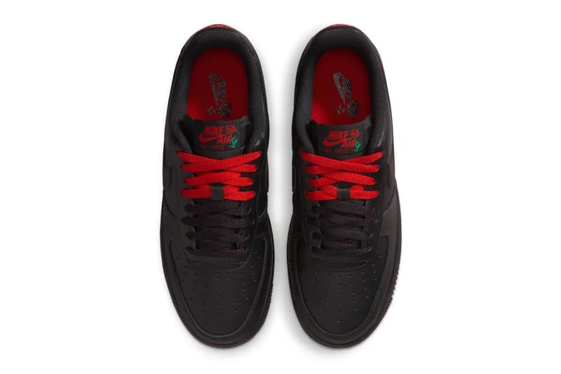 Nike Air Force 1 Low SE 'Rose Black' Release Info Black/Sport Red-Pine Green-Black
