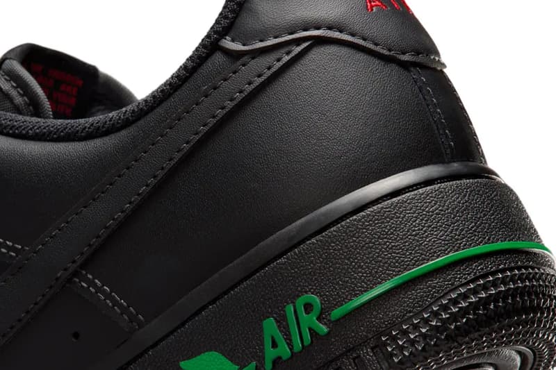 Nike Air Force 1 Low SE 'Rose Black' Release Info Black/Sport Red-Pine Green-Black