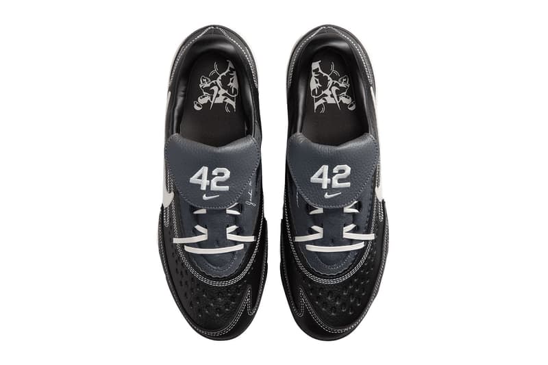 Vue de dessus de chaussures noires avec le numéro 42 en blanc.