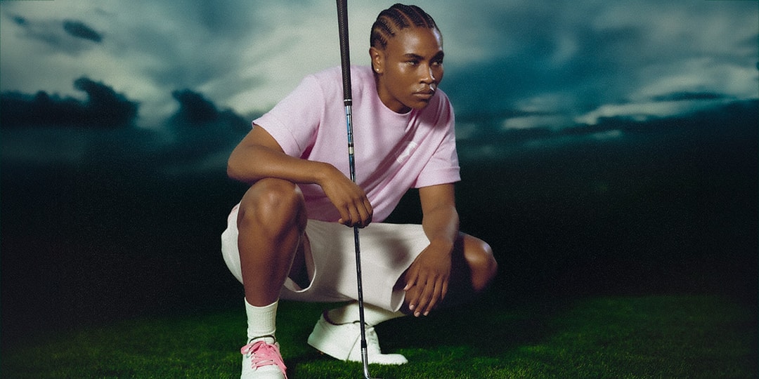 Personne avec un club de golf, ciel nuageux.