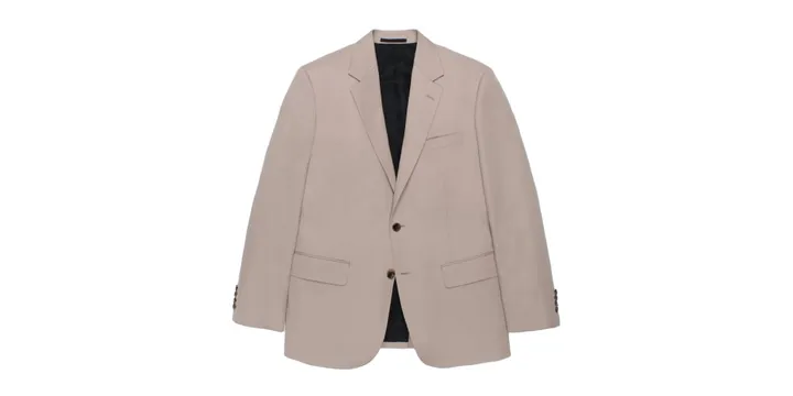 Veste beige avec deux boutons et doublure noire