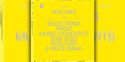 Jaquette de Bon Iver, volumes de concerts de 2019 à 2023.