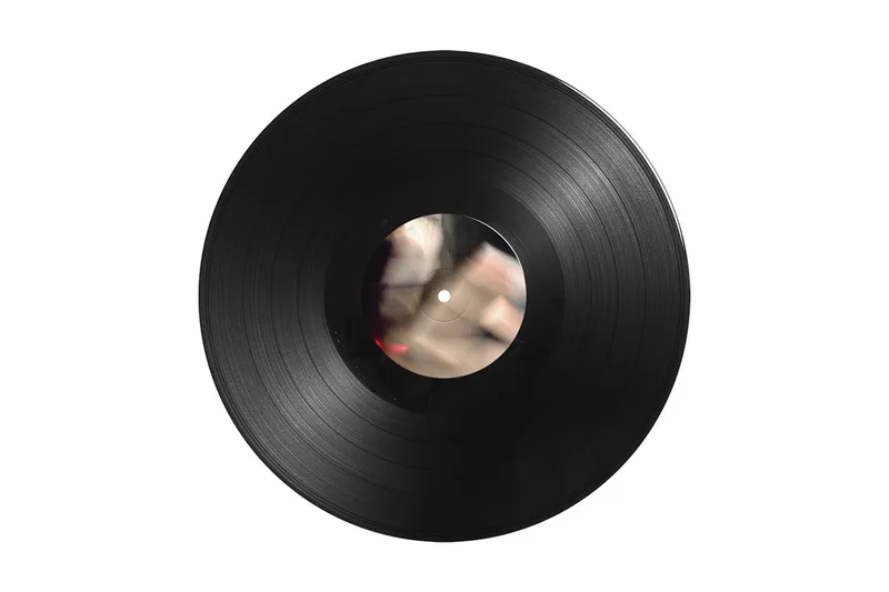 Un disque vinyle noir avec un léger reflet au centre.