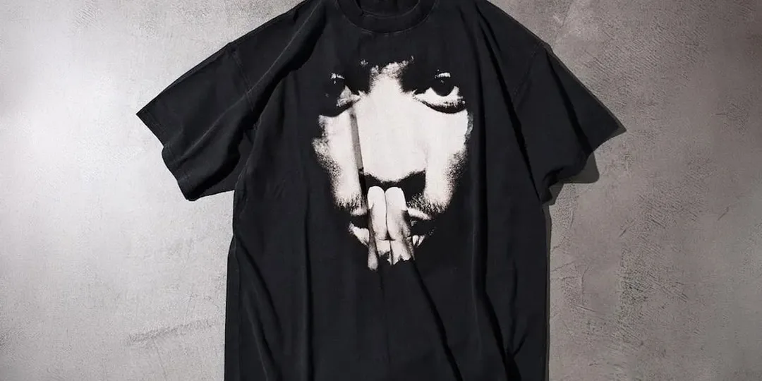 T-shirt noir avec visage imprimé, style urbain