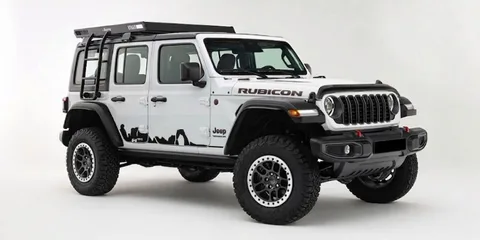 Jeep Wrangler Rubicon blanche avec accessoires tout-terrain