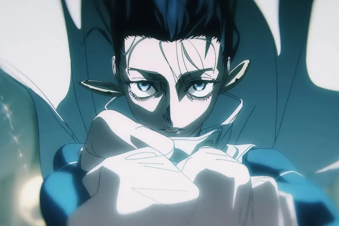 Personnage animé avec expression intense et mains tendues vers l'avant.