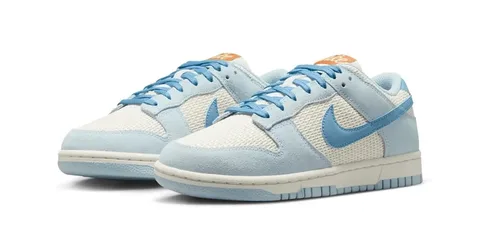Chaussures bleu ciel et blanches avec logo Nike