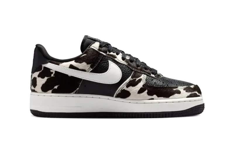 Images officielles des Nike Air Force 1 Low Cow Print Black Phantom IO0442-001