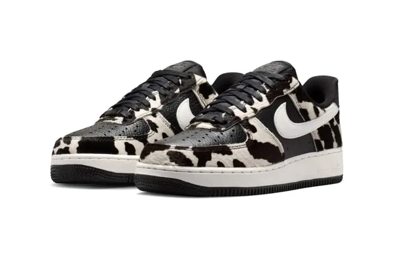 Images officielles des Nike Air Force 1 Low Cow Print Black Phantom IO0442-001