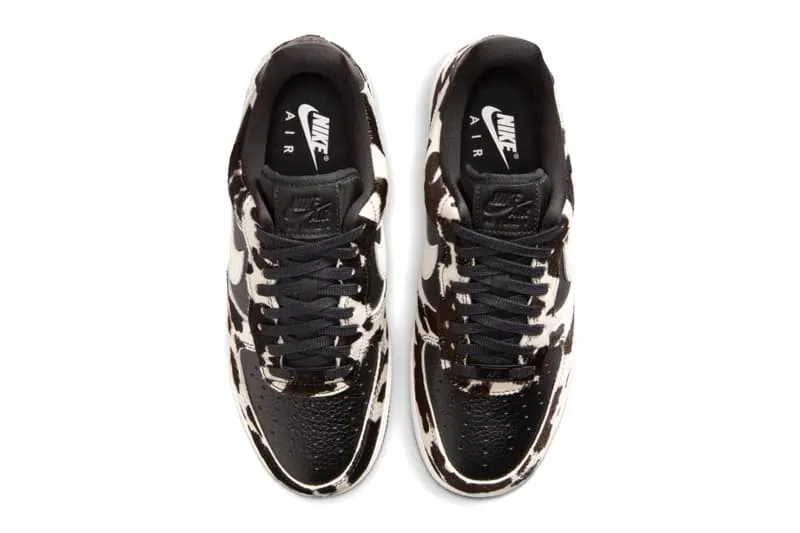 Images officielles des Nike Air Force 1 Low Cow Print Black Phantom IO0442-001