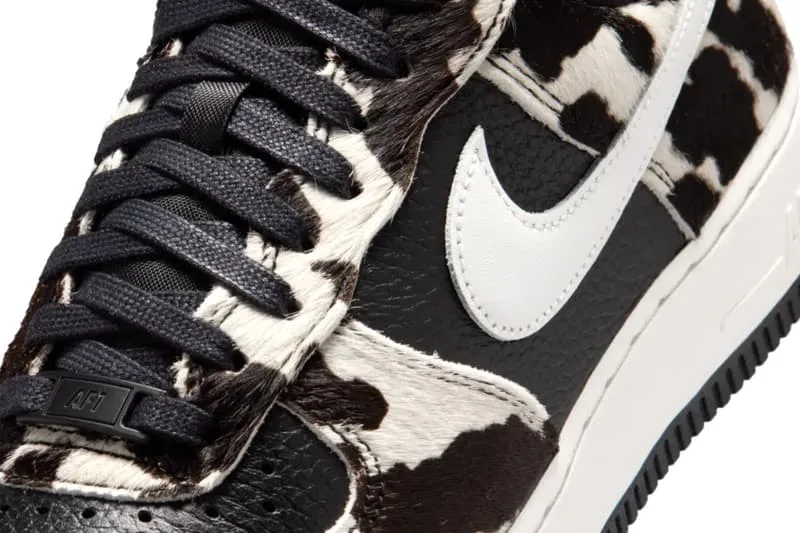 Images officielles des Nike Air Force 1 Low Cow Print Black Phantom IO0442-001