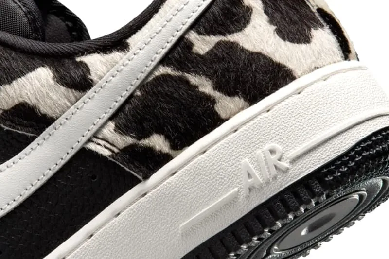 Images officielles des Nike Air Force 1 Low Cow Print Black Phantom IO0442-001