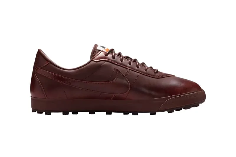 Chaussure en cuir marron avec des lacets, design élégant.