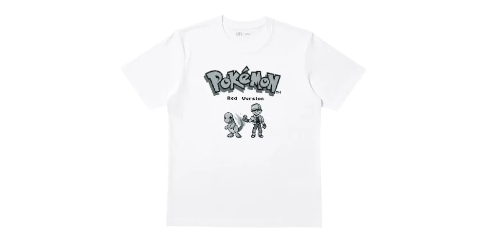 T-shirt blanc avec design Pokémon Red Version