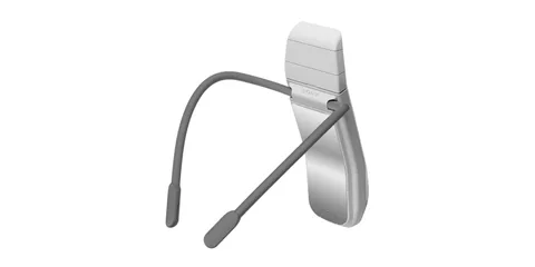 Casque audio tour de cou moderne avec arceau flexible.