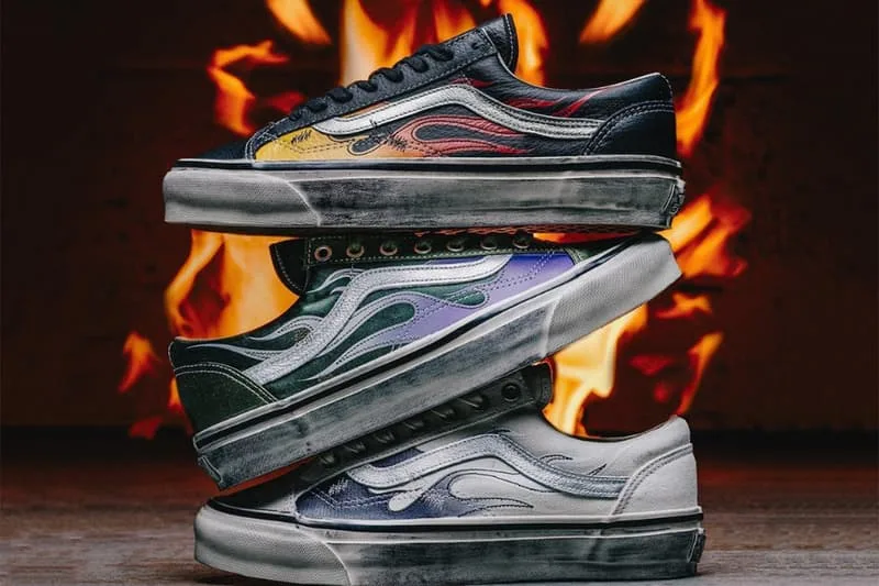 Informations sur la sortie du pack Vans Old Skool LX “Archive Flame” Vert/Violet-Gris VN000D9RGRK VN000D9RCJK Noir/Orange-Rouge VN000D9RCCZ Blanc/Gris-Noir