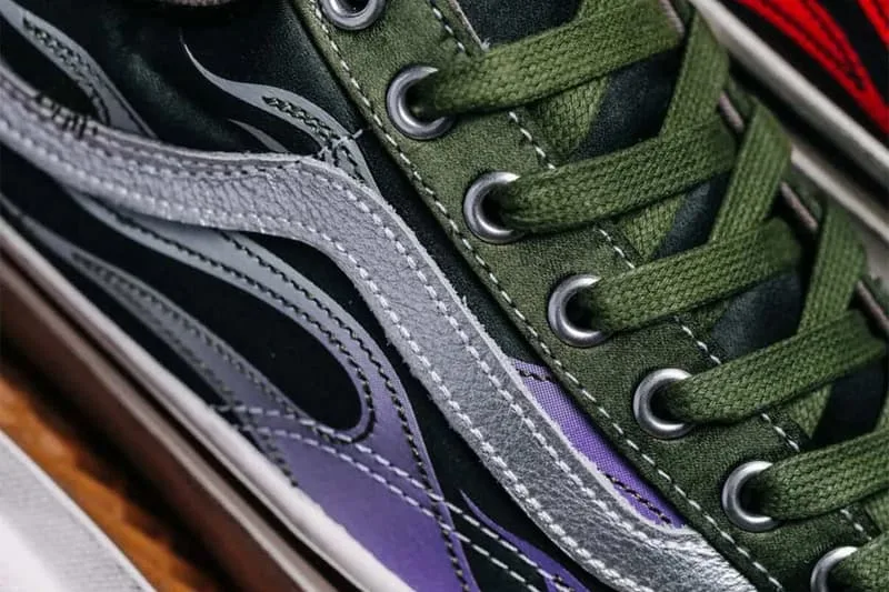 Informations sur la sortie du pack Vans Old Skool LX “Archive Flame” Vert/Violet-Gris VN000D9RGRK VN000D9RCJK Noir/Orange-Rouge VN000D9RCCZ Blanc/Gris-Noir