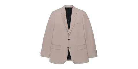 Veste beige avec deux boutons et doublure noire