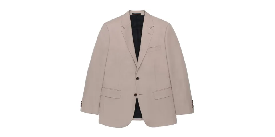 Veste beige avec deux boutons et doublure noire